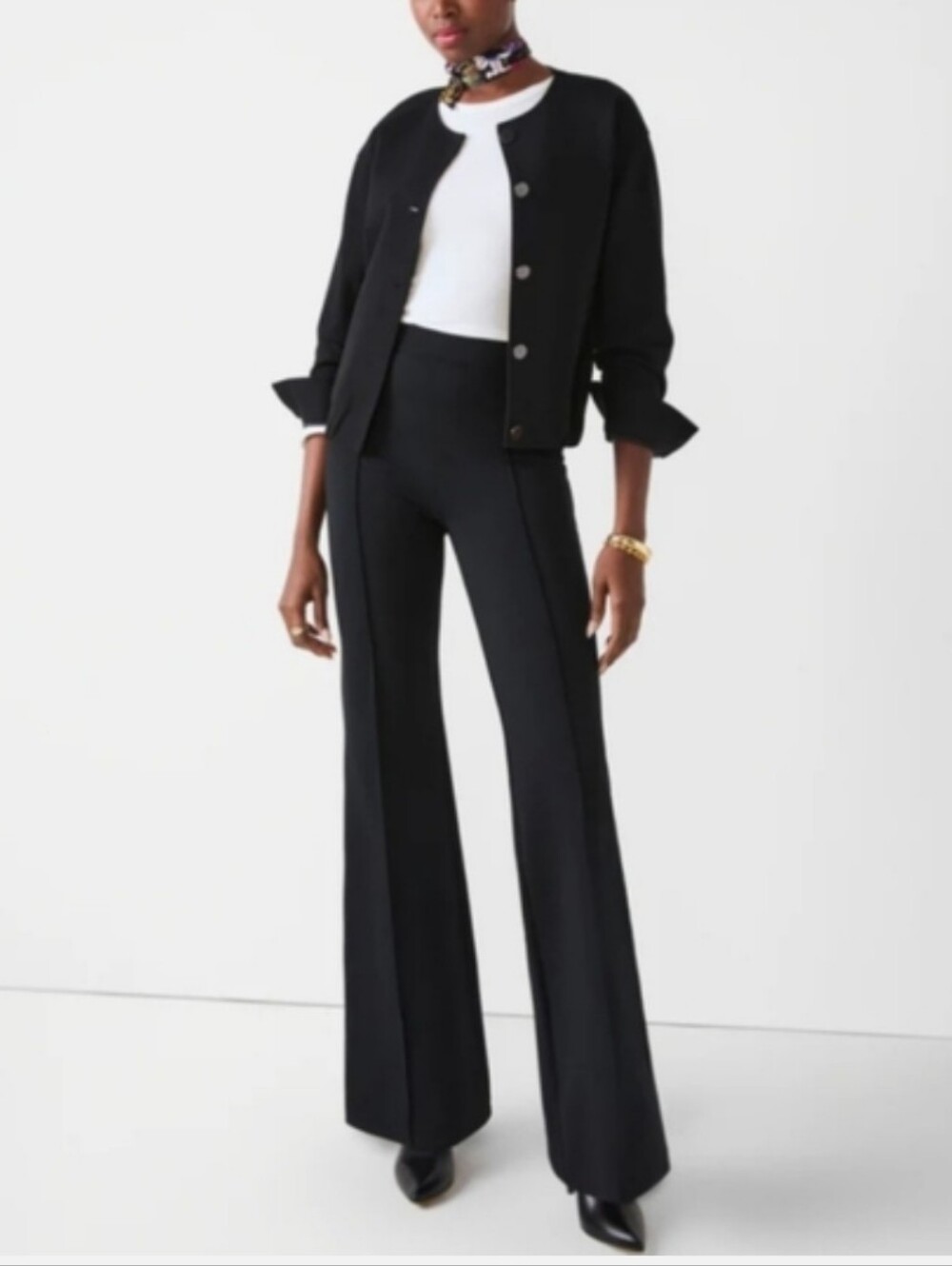 Spanx Supersmooth Perfectfit Ponte Flare Pant High Rise Black Size M
